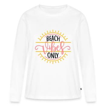 beach vibes only - Women's Premium Organic Long Sleeve Shirt - white - Front - Julia (174cm)
