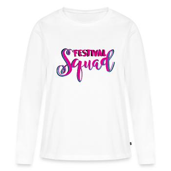 Festival Squad - T-shirt manches longues Premium bio Femme - blanc - Devant - Julia (174cm)