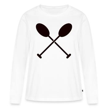 Pagaie à rames - T-shirt manches longues Premium bio Femme - blanc - Devant - Julia (174cm)