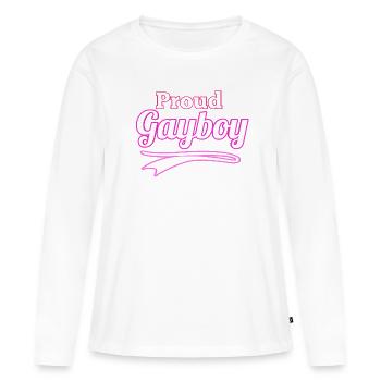 Gays fier homosexualité Proud Gayboy Gay - T-shirt manches longues Premium bio Femme - blanc - Devant - Julia (174cm)