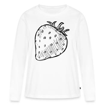 Fraise de la - T-shirt manches longues Premium bio Femme - blanc - Devant - Julia (174cm)