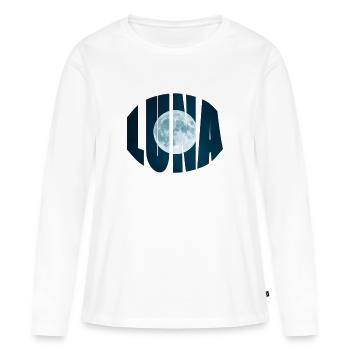 luna - T-shirt manches longues Premium bio Femme - blanc - Devant - Julia (174cm)