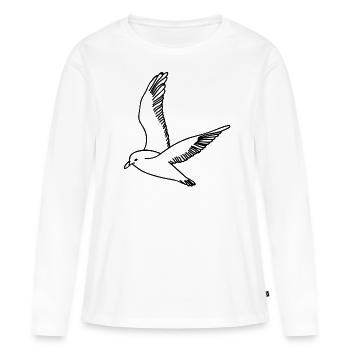 Mouette - T-shirt manches longues Premium bio Femme - blanc - Devant - Julia (174cm)