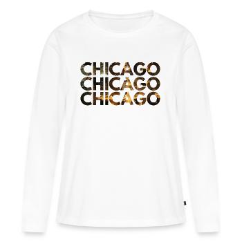 Chicago - T-shirt manches longues Premium bio Femme - blanc - Devant - Julia (174cm)