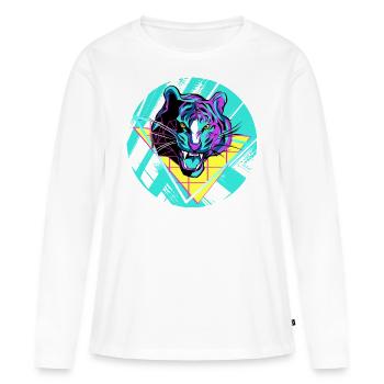 Tiger - Frauen Premium Bio Langarmshirt - Weiß - Vorne - Julia (174cm)