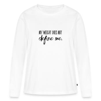 Fatshaming T-Shirts | Curvy Model Gift Idea - Women's Premium Organic Long Sleeve Shirt - white - Front - Julia (174cm)