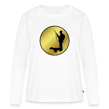 Chasseurs chasse fusil de chasse Permis de chasse Cadeaux - T-shirt manches longues Premium bio Femme - blanc - Devant - Julia (174cm)