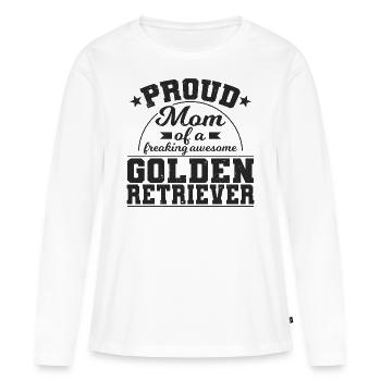 Fière maman Golden Retriever - T-shirt manches longues Premium bio Femme - blanc - Devant - Julia (174cm)