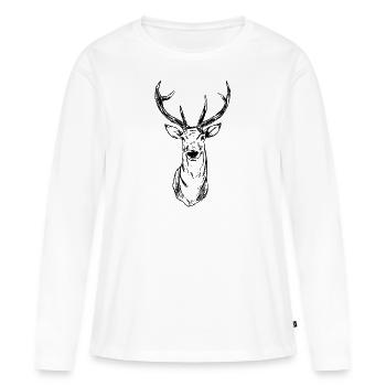 T-shirts Hunter | Chasse chasse cadeaux de fusil de chasse - T-shirt manches longues Premium bio Femme - blanc - Devant - Julia (174cm)