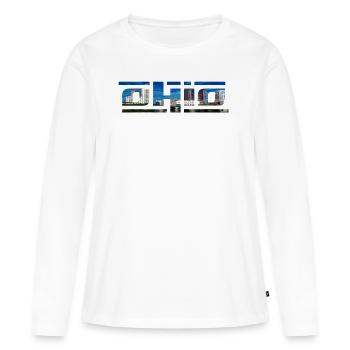 Ohio - T-shirt manches longues Premium bio Femme - blanc - Devant - Julia (174cm)