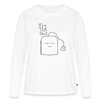 C'est une chemise de thé, du thé, des amants de thé, des sachets de thé - T-shirt manches longues Premium bio Femme - blanc - Devant - Julia (174cm)