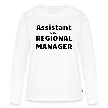 Assistant Regional Manager - T-shirt manches longues Premium bio Femme - blanc - Devant - Julia (174cm)