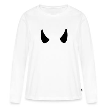 cornes - T-shirt manches longues Premium bio Femme - blanc - Devant - Julia (174cm)