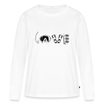 Divers | Diving Diving Sports Diving Certificate Gifts - T-shirt manches longues Premium bio Femme - blanc - Devant - Julia (174cm)