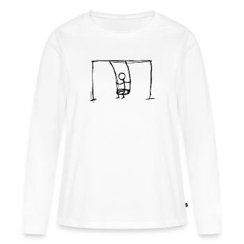 Swing - stick figure - Women's Premium Organic Long Sleeve Shirt - white - Front - Julia (174cm)