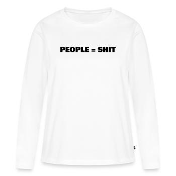 People = shit - T-shirt manches longues Premium bio Femme - blanc - Devant - Julia (174cm)