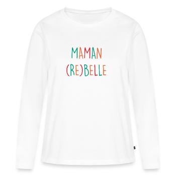 REBELL - Frauen Premium Bio Langarmshirt - Weiß - Vorne - Julia (174cm)