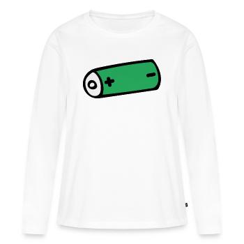 battery - Women's Premium Organic Long Sleeve Shirt - white - Front - Julia (174cm)