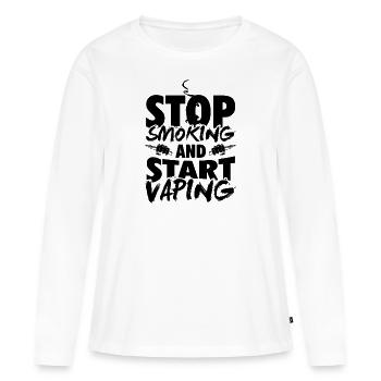 Vape | Vaping Vapen E-Cigarette Gift - Women's Premium Organic Long Sleeve Shirt - white - Front - Julia (174cm)