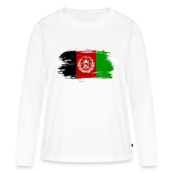Drapeau de l’Afghanistan - T-shirt manches longues Premium bio Femme - blanc - Devant - Julia (174cm)