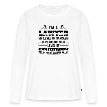 Avocat | Avocats avocats avocats cadeaux - T-shirt manches longues Premium bio Femme - blanc - Devant - Julia (174cm)