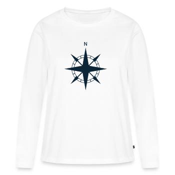 Boussole Windrose Navigation Navigation - T-shirt manches longues Premium bio Femme - blanc - Devant - Julia (174cm)