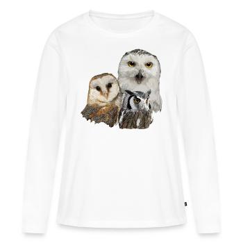 Nocturnal raptors - Women's Premium Organic Long Sleeve Shirt - white - Front - Julia (174cm)