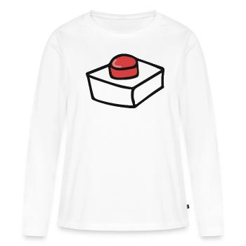 Bouton - T-shirt manches longues Premium bio Femme - blanc - Devant - Julia (174cm)