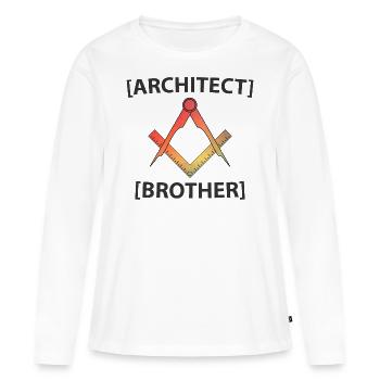 Architecte Frère - T-shirt manches longues Premium bio Femme - blanc - Devant - Julia (174cm)