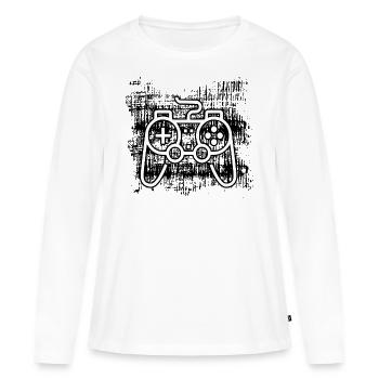 console - Women's Premium Organic Long Sleeve Shirt - white - Front - Julia (174cm)