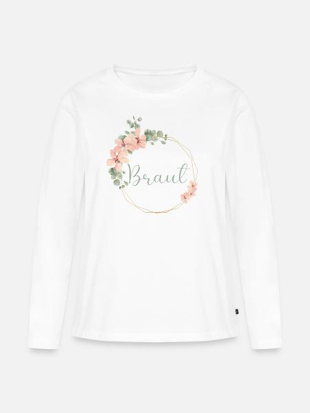 Lovely Eukalyptus - Braut - Frauen Premium Bio Langarmshirt - Weiß