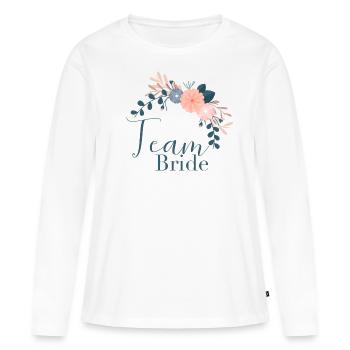 Flower Boho - Team Bride - Women's Premium Organic Long Sleeve Shirt - white - Front - Julia (174cm)