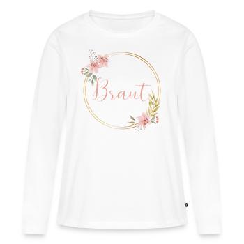 Beautiful Boho Flower - Braut - Frauen Premium Bio Langarmshirt - Weiß - Vorne - Julia (174cm)