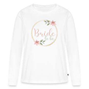 Pink Eucalyptus - Bride to be - Women's Premium Organic Long Sleeve Shirt - white - Front - Julia (174cm)
