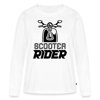 Rollerfahrer Motorroller Moped Mofa - Frauen Premium Bio Langarmshirt - Weiß - Vorne - Julia (174cm)