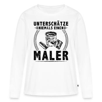 Maler - Frauen Premium Bio Langarmshirt - Weiß - Vorne - Julia (174cm)
