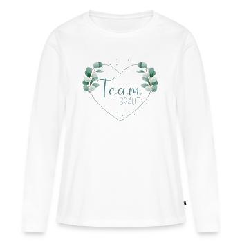 Eucalyptus Heart - Team Bride - Women's Premium Organic Long Sleeve Shirt - white - Front - Julia (174cm)