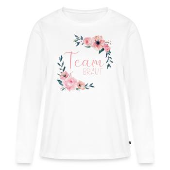Rose Frame - Team Bride - Women's Premium Organic Long Sleeve Shirt - white - Front - Julia (174cm)