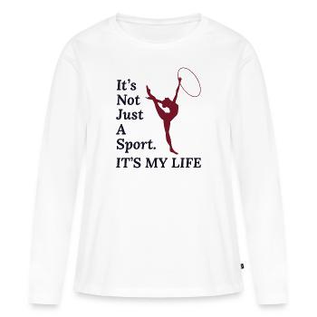Gymnastique Gymnaste Backflip Tumbling Acrobaties - T-shirt manches longues Premium bio Femme - blanc - Devant - Julia (174cm)