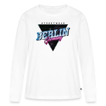 Berlin Allemagne City Skyline Vintage Rétro - T-shirt manches longues Premium bio Femme - blanc - Devant - Julia (174cm)
