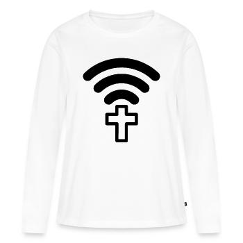 Connect Jésus Dieu Église Pèlerinage Pèlerinage - T-shirt manches longues Premium bio Femme - blanc - Devant - Julia (174cm)