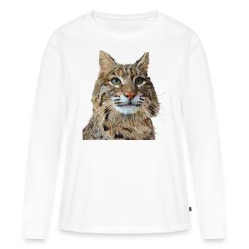 Luchs - Frauen Premium Bio Langarmshirt - Weiß - Vorne - Julia (174cm)