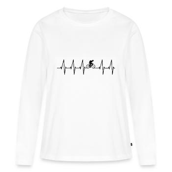 Vélo Vélo Vélo Vélo Vélo - T-shirt manches longues Premium bio Femme - blanc - Devant - Julia (174cm)