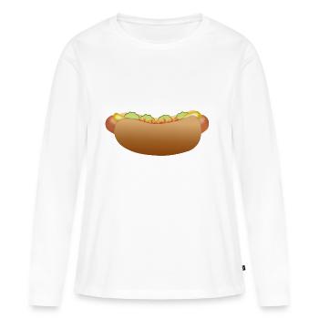 hotdog hamburger fast food cheeseburger4 - T-shirt manches longues Premium bio Femme - blanc - Devant - Julia (174cm)