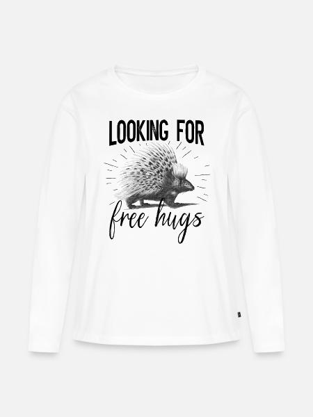 Stachelschwein - Frauen Premium Bio Langarmshirt - Weiß