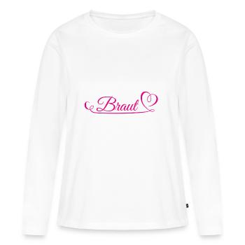 Braut mit geschwungenem Herz - Frauen Premium Bio Langarmshirt - Weiß - Vorne - Julia (174cm)