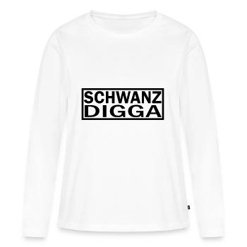 QUEUE DIGGA - T-shirt manches longues Premium bio Femme - blanc - Devant - Julia (174cm)