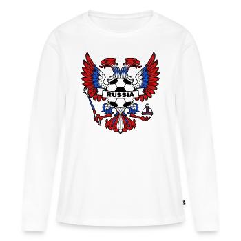 Russie - T-shirt manches longues Premium bio Femme - blanc - Devant - Julia (174cm)