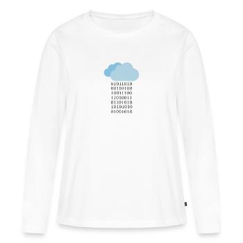 Cloud computing - Binary cloud - Women's Premium Organic Long Sleeve Shirt - white - Front - Julia (174cm)