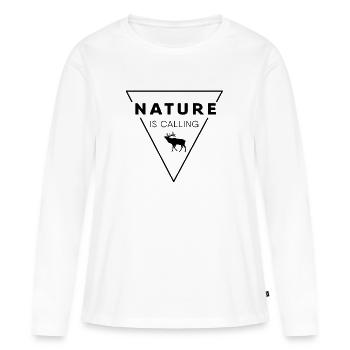 La nature appelle - T-shirt manches longues Premium bio Femme - blanc - Devant - Julia (174cm)